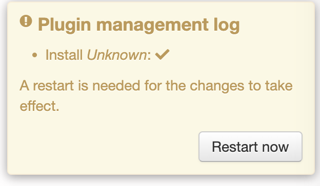 Unknown OctoPrint plugin installation screenshot
